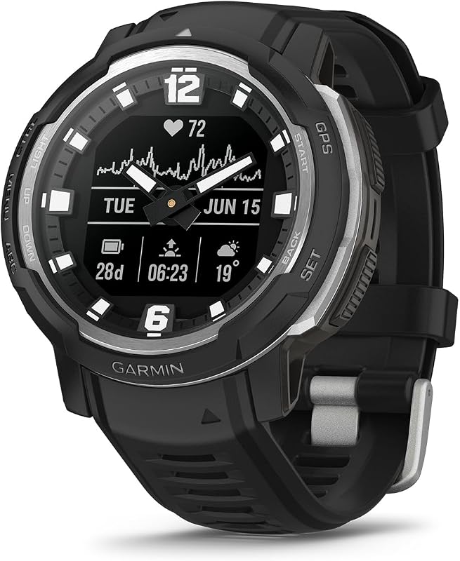 Instinct Crossover, 45 mm, GPS-Hybrid-Smartwatch, Schwarz/Silber