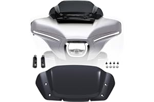 BRZOXIN 10" Wave Windshield Windscreen Wind Splitter fits for Harley Touring Street Glide FLHX 2023-2024, CVO Street Glide FLHXSE 2023-2024 (Black)