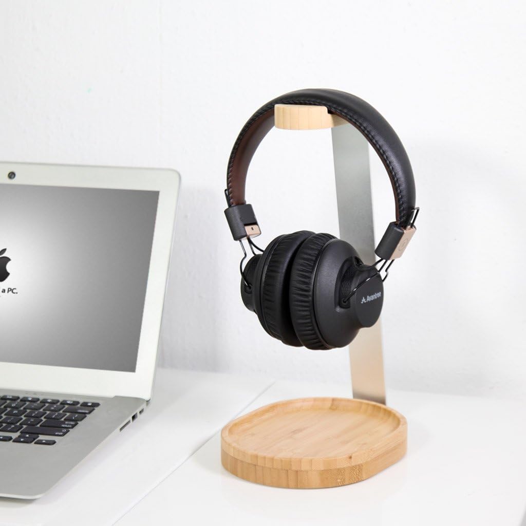 Avantree Universal Wooden & Aluminum Headphone Stand Hanger with Cable Holder - Image 3
