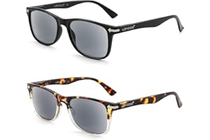 Loycco 2/4/5 Pack Square Reading Glasses Blue Light Blocking Readers Spring Hinge for Women Men