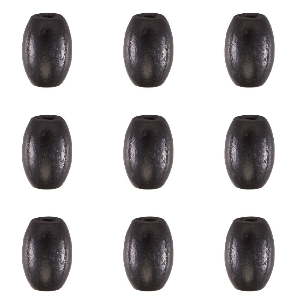 PandaHall 200Pcs Black Oval Wooden Spacer Beads 12x8mm Dyed Wood Loose Beads for DIY Jewelry Craft Making