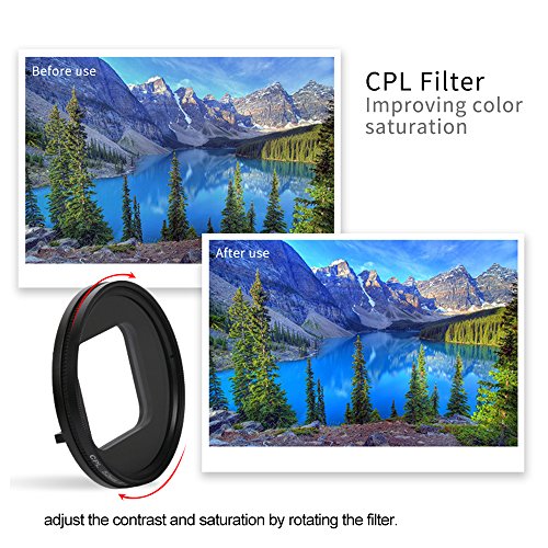 SUREWO CPL Lens Filter 52mm Circular Polarizing Lens Filter with UV Filter Compatible with GoPro Hero 7 6 5 Black