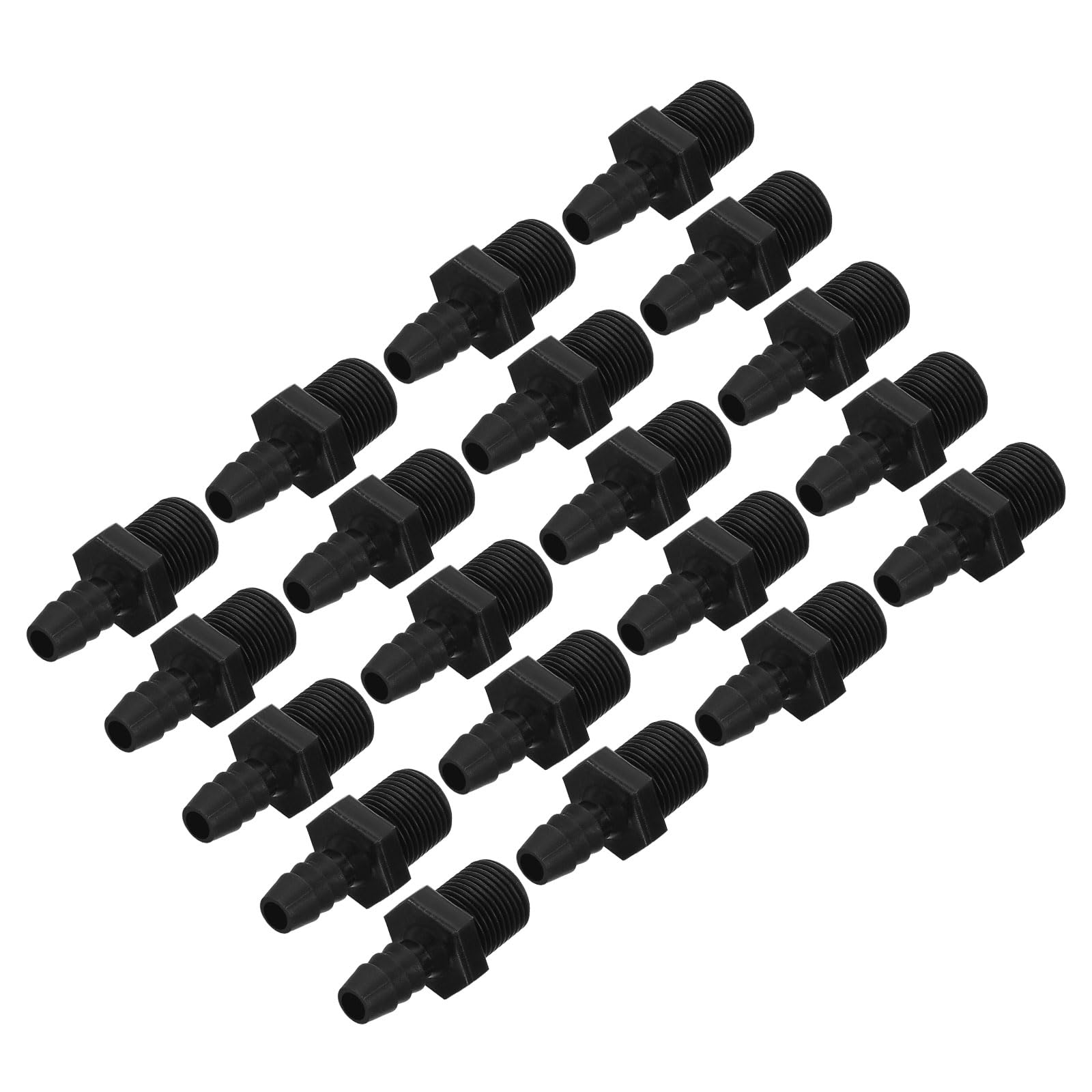 PATIKIL 5/16" Barb x 3/8" NPT Male Connector, 20 Pcs Plastic Hose Barb Fitting Industrial Hose Barb to Pipe Fitting Connect, Pipe Fitting Adapter for Water Air Fuel