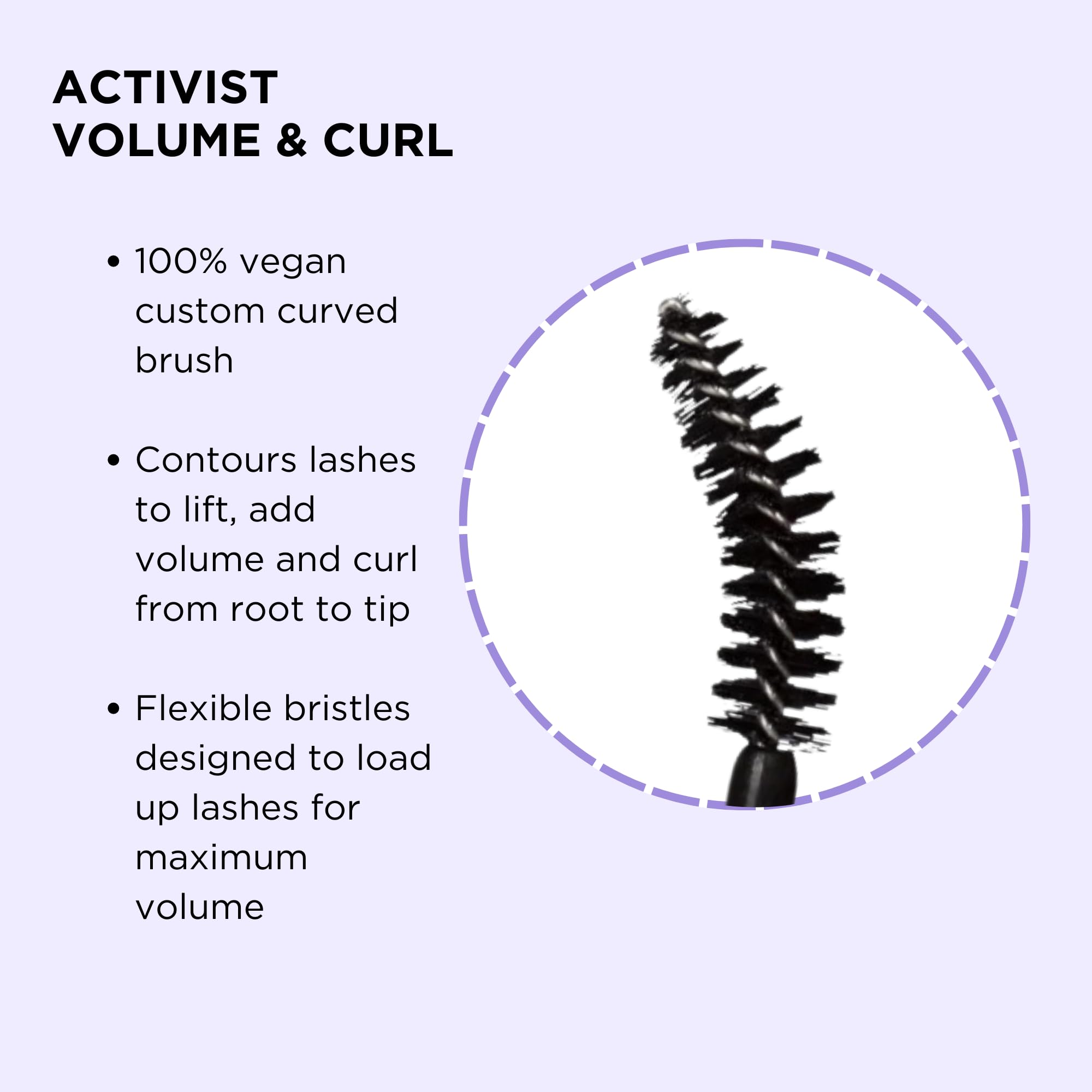 Pacifica Beauty | Activist Curling Mascara | Black | Volume and Length | Vegan Brush | Glass Tube | Clean Eye Makeup | Plant-Fibers | Microplastic + Nylon 6 Free | Vegan, Talc-Free, Cruelty-Free