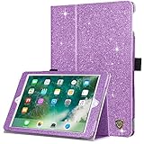 iPad 9.7 2018 case, iPad 9.7 2017 Case,iPad Air 2 Case,iPad Air Case,BENTOBEN Glitter Folio Folding Stand Smart Auto Wake/Sleep Faux Leather Protective Case for iPad 9.7 2018/iPad 9.7 Inch 2017 Purple
