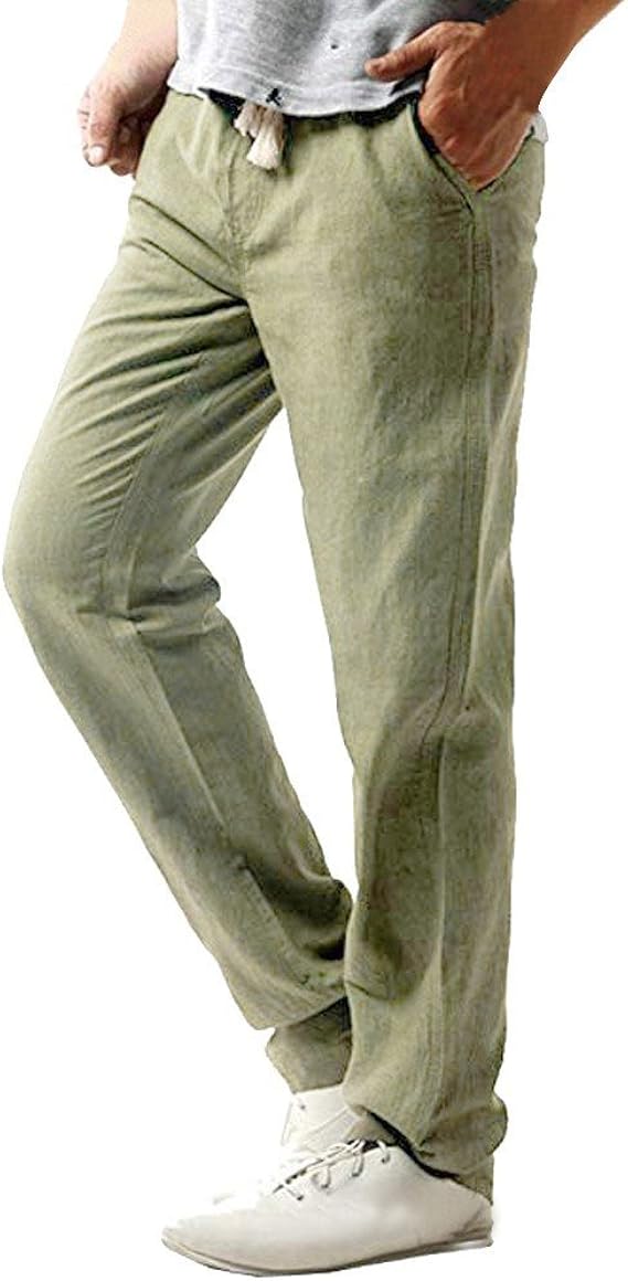 Amazon Co Jp Hx Fashion メンズメンズレジャーズボン無地リネンパンツ暖かい通気性シルキー快適ストレッチ基本的なアウトドアオーバーオール 耐摩耗性変形なし 服 ファッション小物