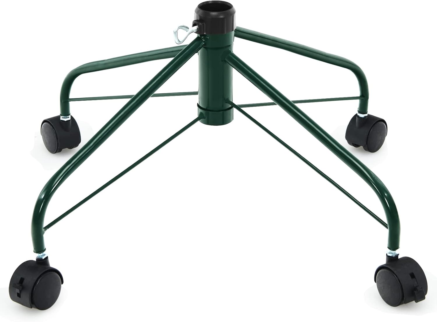 Tree Stands - GOFLAME Rolling Christmas Tree Stand, Folding Christmas Tree Stand w/Rolling Wheels, 2 Locking Caster Wheels, Metal Tree Stand Fits for Trees Up to 7ft (21 inch)