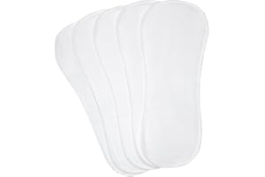 Kushies Washable 5 Piece Diaper Liners Pack, White, Infant/Toddler