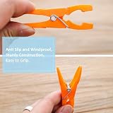 VEGCOO 60 Pcs Clothes Pegs with Storage Bag 4 Colours Plastic Clothes Clips view 4