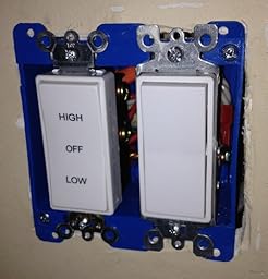 Amazon.com: Air Vent Wall Switch 2 Speed Rocker White ... wiring 2 speed whole house fan 