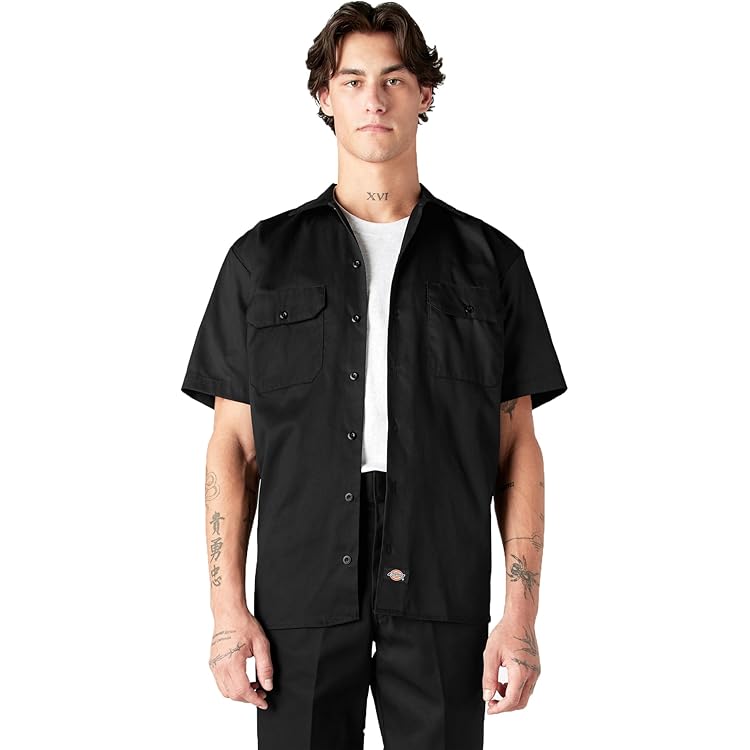 Dickies Short Sleeve Work Shirt, Black, XL : Amazon.ca: Clothing