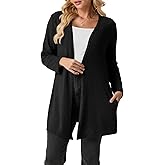 Cardigans Sweaters for Women Lightweight Long Sleeve Open Front Casual Fall Winters Cardigan with Pockets (S-3XL)
