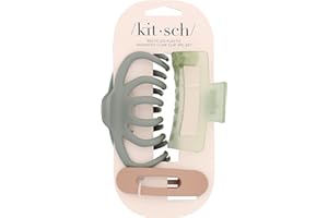 Kitsch Large Assorted Hair Clips for Women, Medium Open Shape Hair Claw Clips for Thick Hair, Flat Lay Hair Clip & Big Octopu