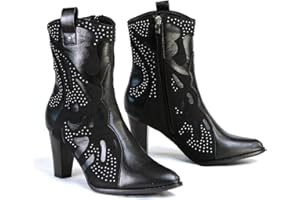 Milwaukee Leather MBL9429 Women's Black Western Style Fashion Casual Boots with Studded Bling