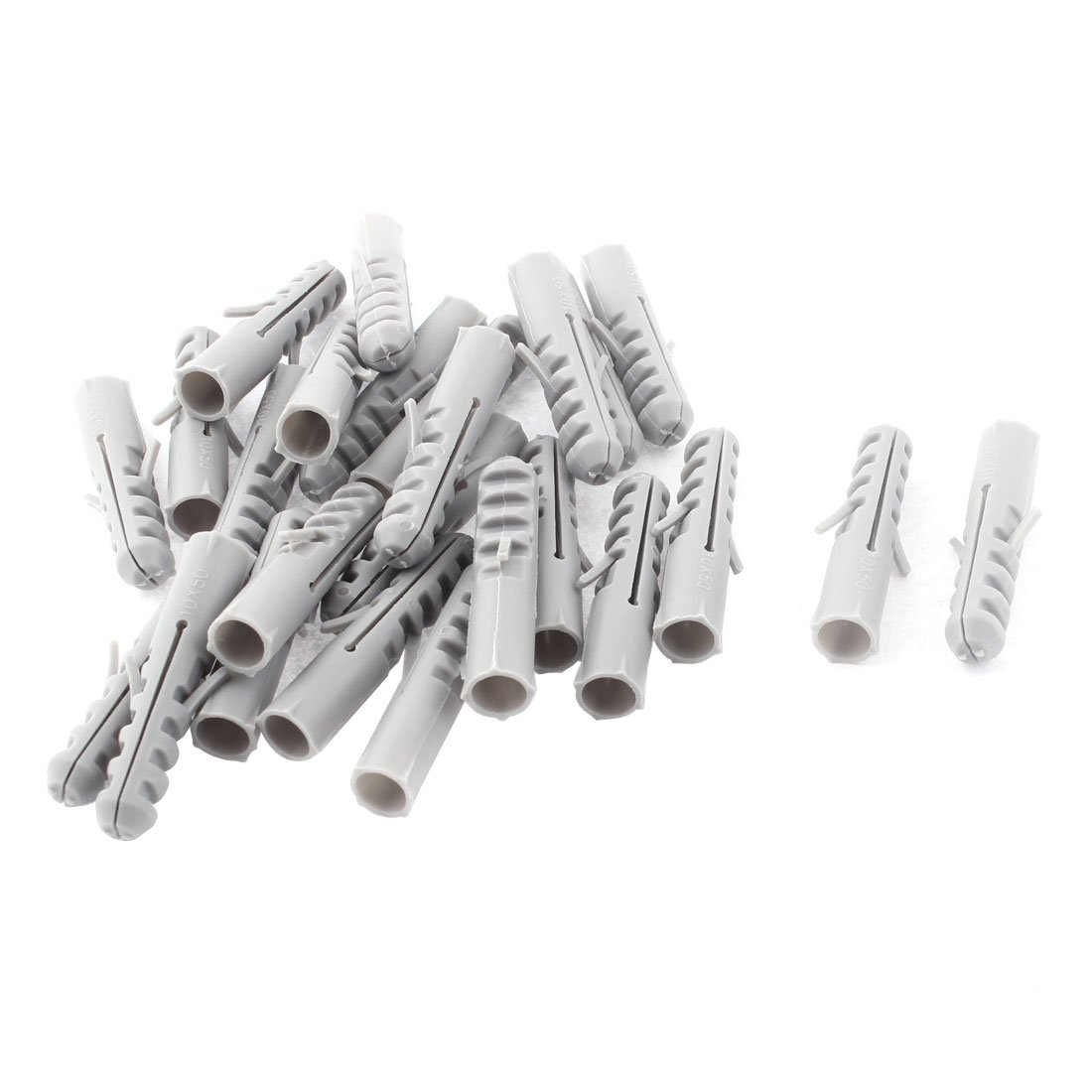 Sourcingmap M10x50mm Plastic Anchors Lag Expansion Nails Plugs Screws Clips 25Pcs