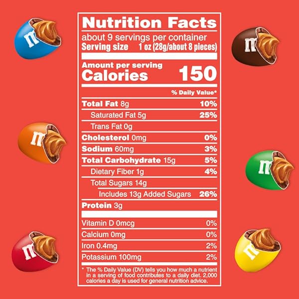 M&M’S MEGA PEANUT BUTTER CHOCOLATE CANDY, SHARING SIZE, 8.6 OZ RESEALABLE BAG