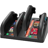 Switch 2 Controller Charger, 4 in 1 Charging Dock for Nintendo Switch 2 Controller Charger Station Storage Stand with USB Cable,Black
