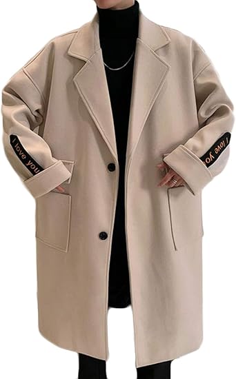 Amazon Piite メンズ ロングコート 冬 暖かい ロングアウター 無地 シンプル ロンドン風 カジュアル 厚手 ラシャコート ゆったり 大きいサイズ チェスターコート コート ジャケット 通販