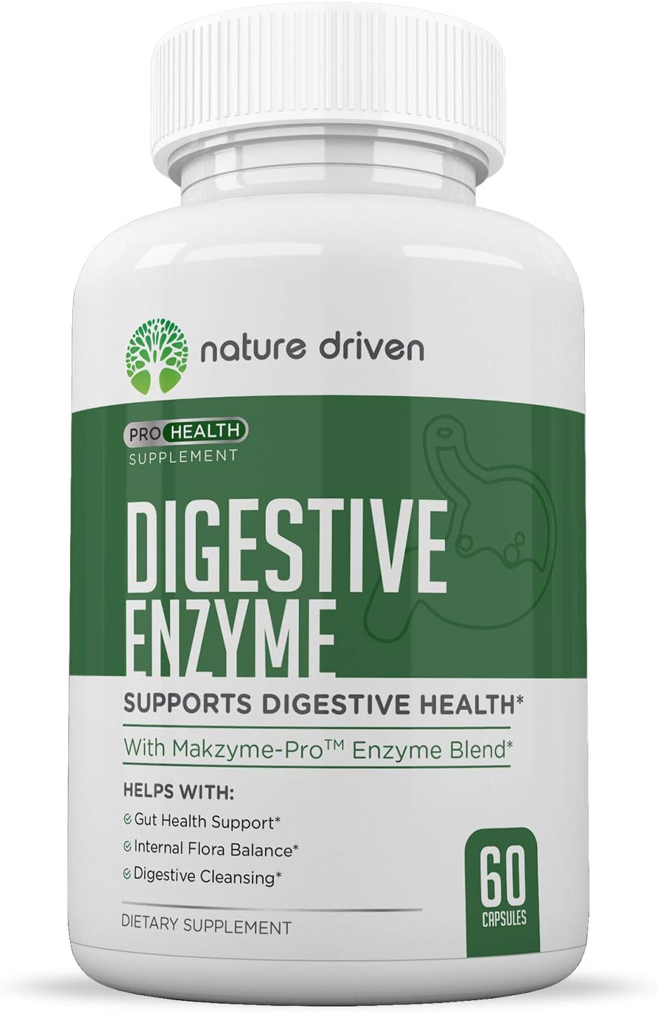 Digestive Enzymes Plus Probiotics Supplement - Helps with Digestion, Bloating, Gas and IBS - 100% All Natural and Non GMO - 60 Veggie Caps