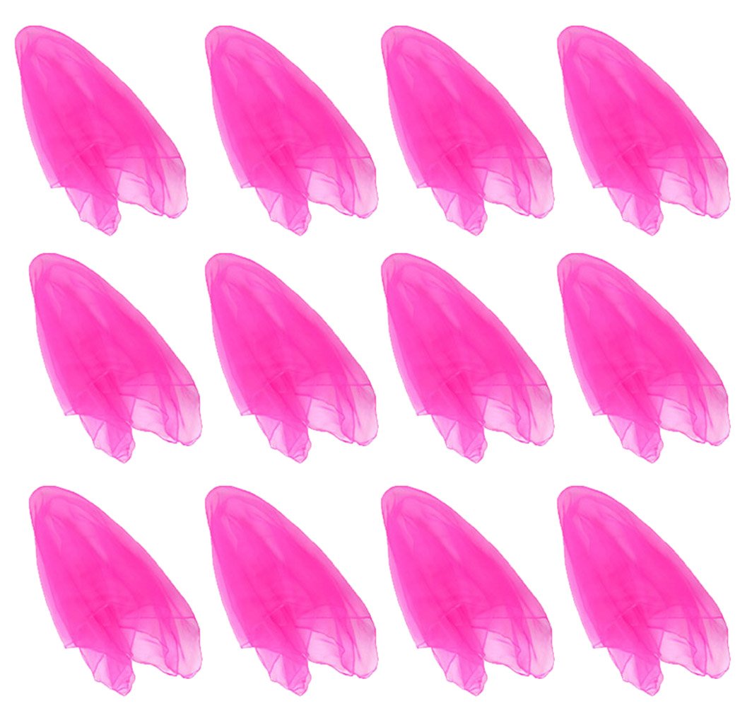Hoerev Pack of 12 Aapprox. 40cm x 40cm Dancing Juggling Scarves