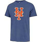 47 MLB Men's Imprint Match Team Color Primary Logo Word Mark T-Shirt (New York Mets Cadet Blue, Small)