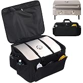Grill Carry Bag for Cuisinart CGG-306 Tabletop Grill with Pockets, Bag Only | Fully Lined with PE Foam, Rip-Proof Fabric, Adjustable Strap, Weather-Resistant, Portable BBQ Accessories Carrying Case