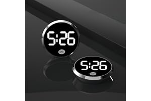 Digital Clock for Car Dashboard, Stick On Dashboard Car Clock, Touch-Activated Watch with LED Time Display for Car Boat Bike Truck, Adjustable Brightness, Ideal for Bedroom or Office (C)