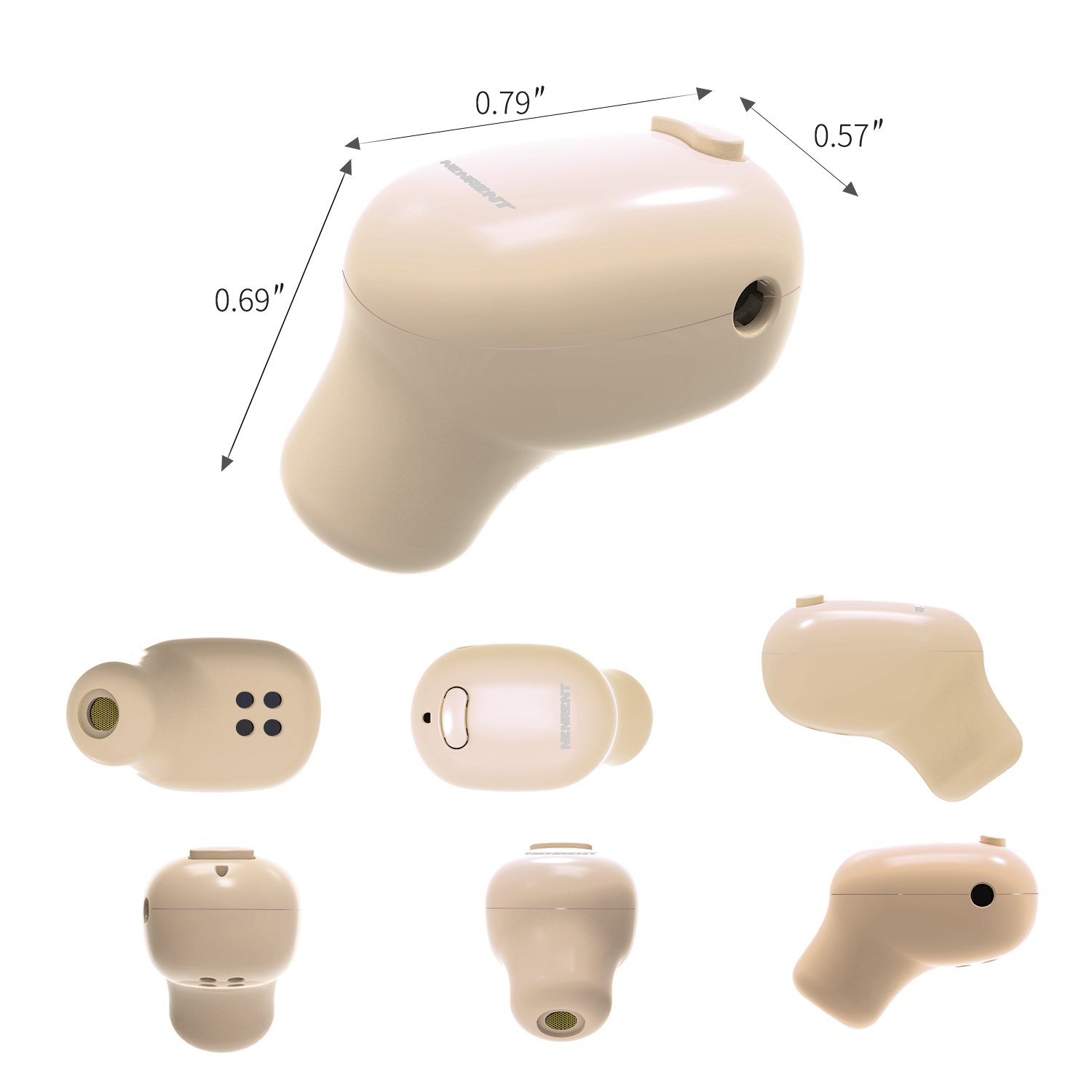 NENRENT S570 Bluetooth Earbud,Smallest Mini Invisible V4.1 Wireless Bluetooth Earpiece Headset Headphone Earphone with Mic Hands-Free Calls for iPhone iPad Samsung Galaxy LG HTC Smartphones 1pcs(Nude)