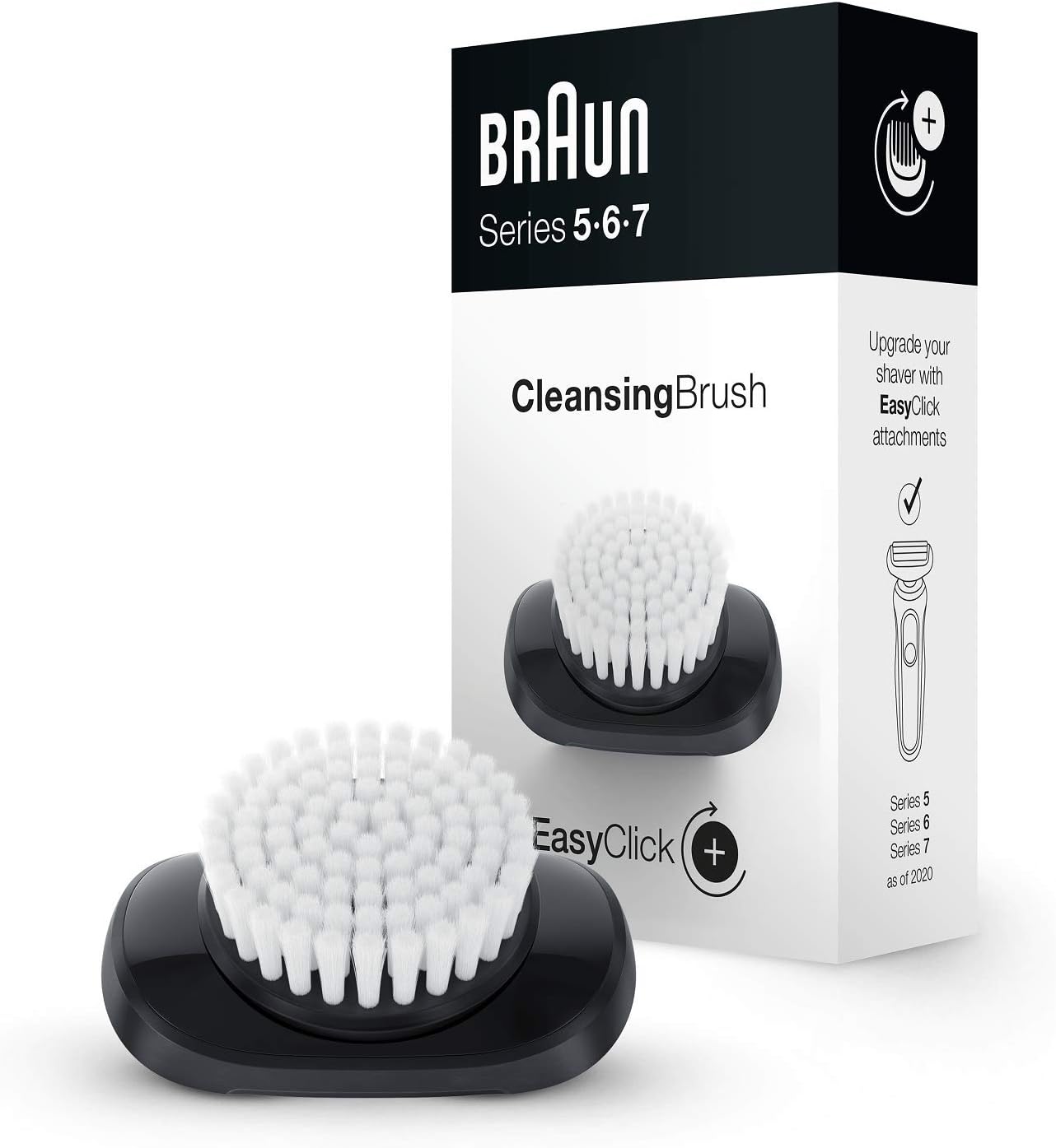 Braun EasyClick Cleansing Brush Attachment For New Generation Series 5, 6 and 7 Electric Shaver, Cleans