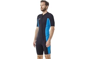 Hevto Wetsuits Men 3/2mm Neoprene Front Zip Shorty Full Wet Suit in Cold Water for Swimming Surfing Diving Keep Warm