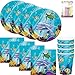Ocean Sea Life Theme Party Supplies Pack (Serves-16) Plates Napkins and Cups - Dolphin and Turtle Party Supply Tableware Set Kit includes Birthday Candles