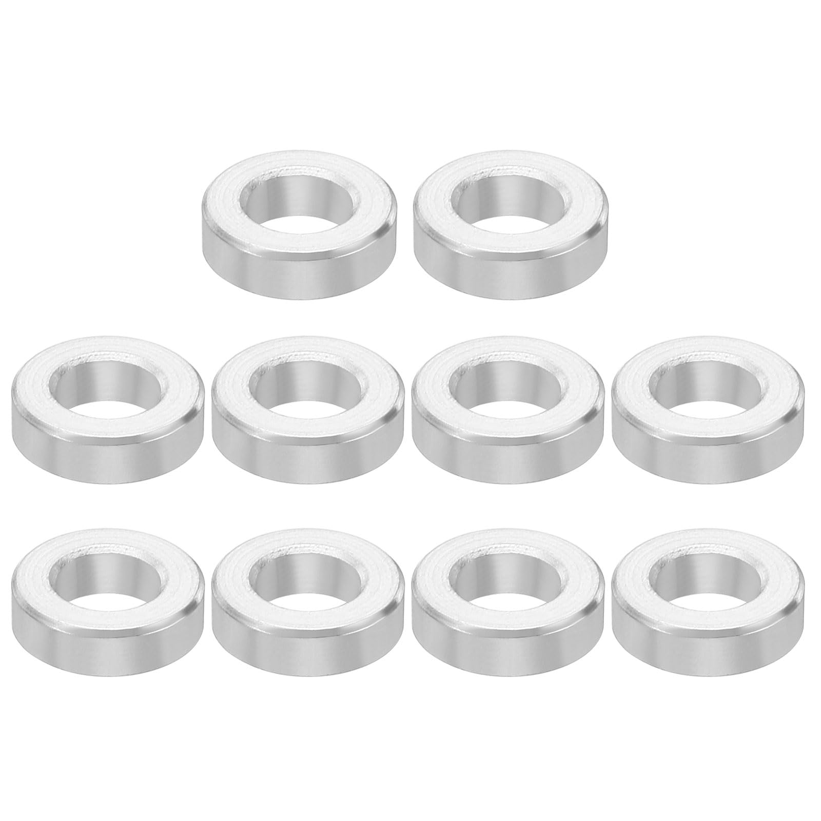 PATIKIL M4 Aluminum Spacers, 10 Pcs Metal Spacer Aluminum 4.2mm ID x 8mm OD x 2.5mm L Aluminum Spacer Screw Standoff Round for 5/32inch or M4 Screw Bolts