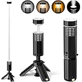 Rechargeable 21000mAh Camping Light, Telescopic Camping Lights, Collapsible Magnetic Camping Lantern with Stand IPX6 Waterproof Flashlights, Camping Lamp for Emergency, Hiking (Black)