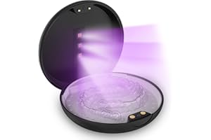 Retainer Case, VEAMOR Invisalign Case Holder, UVC Disinfectant Box Portable, Dental Braces Case Slim Battery Powered with Protective Bag for Invisalign, Aligner - Black