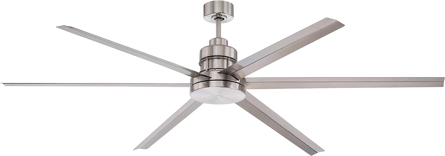 Craftmade Outdoor Ceiling Fan With Remote Mnd72bnk6 Mondo 72 Inch Large Metal 6 Blade Industrial Fan For Patio Aluminum