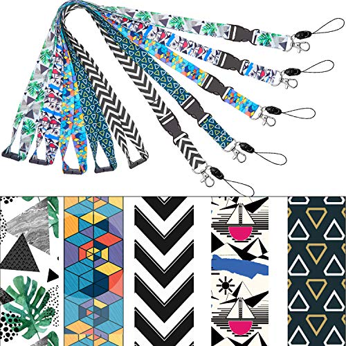 YOUOWO Lanyard for id Badge Holder Keys Women Cruise Lanyards for Ship Card Breakaway Safety Quick Release Office Neck Lanyards Wide 2cm 5 Pack