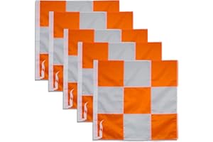 OMNISEXUAL 5Pack Heavy Duty Airport Flag Orange and White 36 x 36 Inch With Rope- Longest Lasting Oxford Nylon 210D | Airfield Vehicle Safety Flags Decoration Gift Yard House Banner