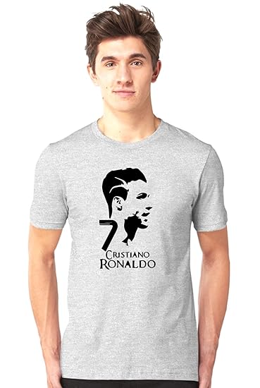 Buy Vfashion Men S Cristiano Ronaldo Football T Shirt Half Sleeve Messi Grey T Shirts Manchester United At Amazon In