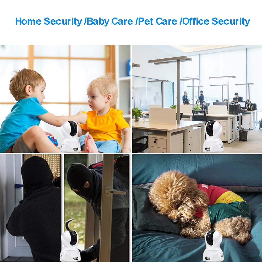 Home Security Camera, Enow-YL Wireless 3MP Surveillance Pan/Tilt/Zoom IP Indoor 2.4G WiFi Dome Camera with Motion Detection, Night Vision, Two Way Audio for Baby/Pet/Nanny Monitor, Work with Alexa