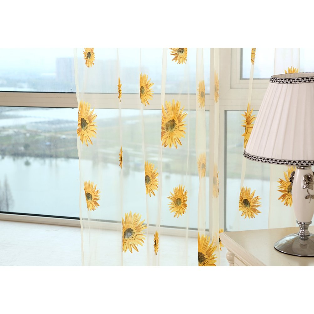 Gelb Heimtextilien, Bad- & Bettwaren VORCOOL Transparent Tüll Fenster