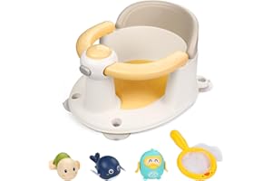 Babyally Baby Bath Seat for Babies 6 Months & Up,Infant Bathtub Chair with Suction Cup,Non-Slip,Safe Infant and Toddler Bath Seat for Sitting Up,Baby Bath tub Seat(Yellow)