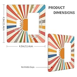 Thsanju Abstract Colorful Sun Retro Geometric