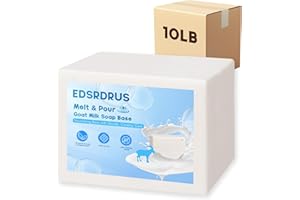 EDSRDRUS 10lb Unscented Melt and Pour Soap Base, Fragrance-Free Glycerin Soap Making Supplies for DIY Crafting – Smooth Melt, Rich Lather, Moisturizing (Goat Milk, 10 Pound)