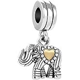SBI Jewelry Elephant Charm Compatible with Pandora Bracelet Silver Blessing Animal Gift for Women Birthday Anniversary