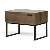 Vladon Nachttisch Kioto – Made In Germany, Schwarz Matt/Sandgrau Hochglanz, 60x35x35 Cm, 2 Schubladen