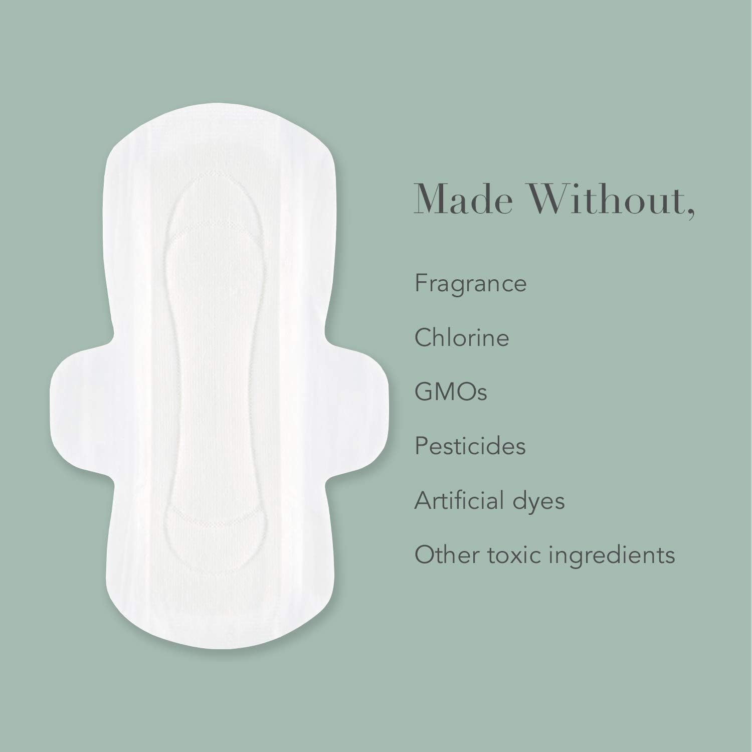 Rael Certified Organic Cotton Menstrual Regular Pads, Ultra Thin Natural Sanitary Napkins with Wings (28 Total), 28 Count: Health & Personal Care