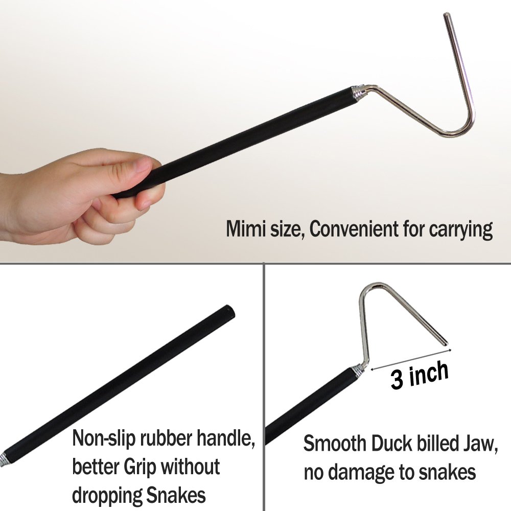 47" Snake Tongs Catcher+40" Collapsible Snake Hook Reptile Grabber