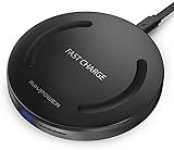 Wireless Charger RAVPower Wireless Charging Pad Qi-Certified Fast Qi Phone Charger, 10W Quick Charge for iPhone Xr Xs Max, Galaxy S9/S9+/S8/S8+/S7 and All Qi-Enabled Device-Black
