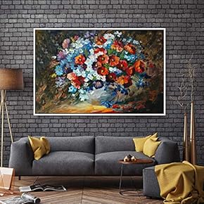 Floating Framed Canvas Wall Art for Living Room, Bedroom Bouquet Canvas Prints for Home Decoration Ready to Hang - 16x24 inches