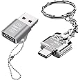 Senbos USB C Micro SD Card Reader with Keychain – USB-C to Micro SD/TF Card Reader with USB 3.0 Adapter, High-Speed OTG Reade